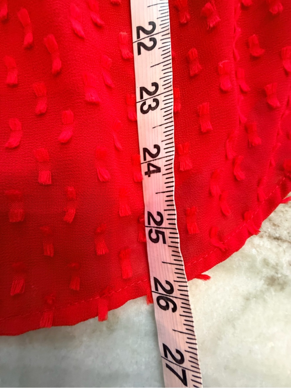 Banana Republic Red Swiss Dot Blouse Large Long Sleeve Textured Top - Picture 9 of 10